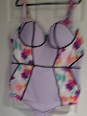 torrid  Lavender Swim Top with Floral Accent